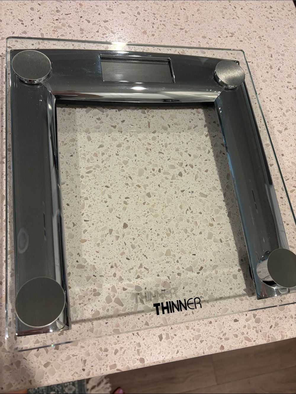 THINNER Glass & Chrome Digital Scale in Clear/Chrome
